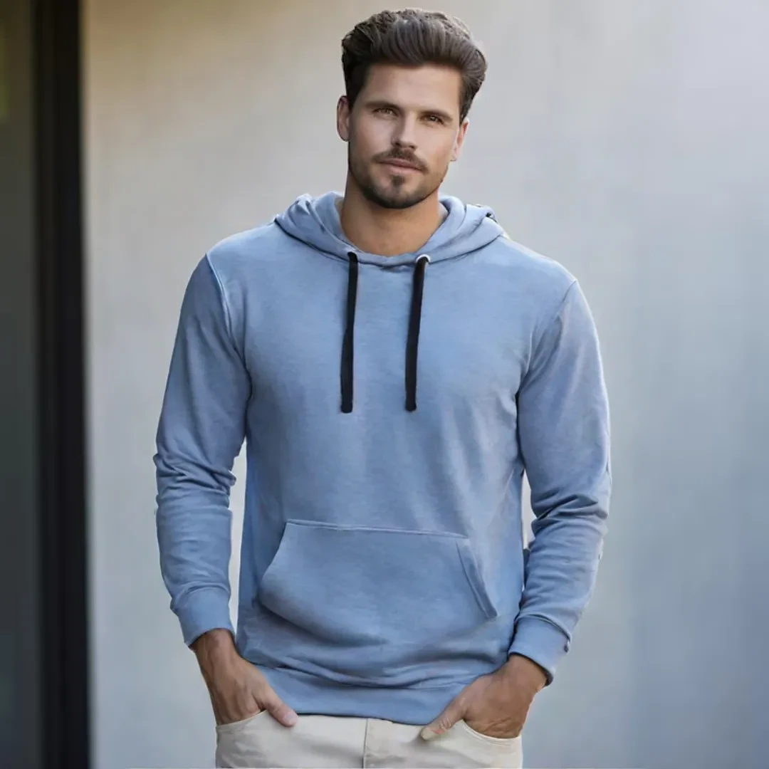 Men's Light Blue Plain Hoodies | Premium Quality | Cotton Fleece