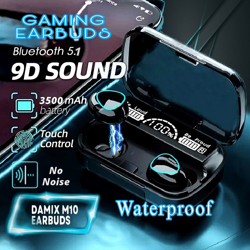 M10 Earbuds | Original Damix M10 TWS Wireless Earbuds | Bluetooth 5.1 | Noise Cancellation | 3500 mah Battery