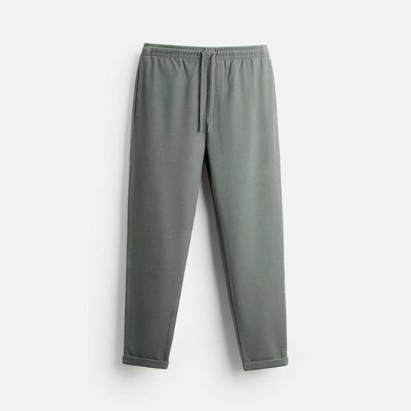 Zara Men’s Jogger Knit Easy Care Waist Trouser | Light Grey | Export Quality