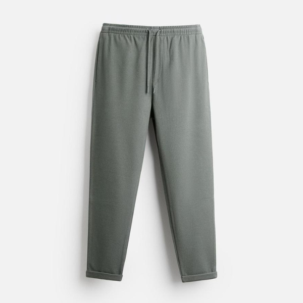 Zara Men’s Jogger Knit Easy Care Waist Trouser | Green | Export Quality