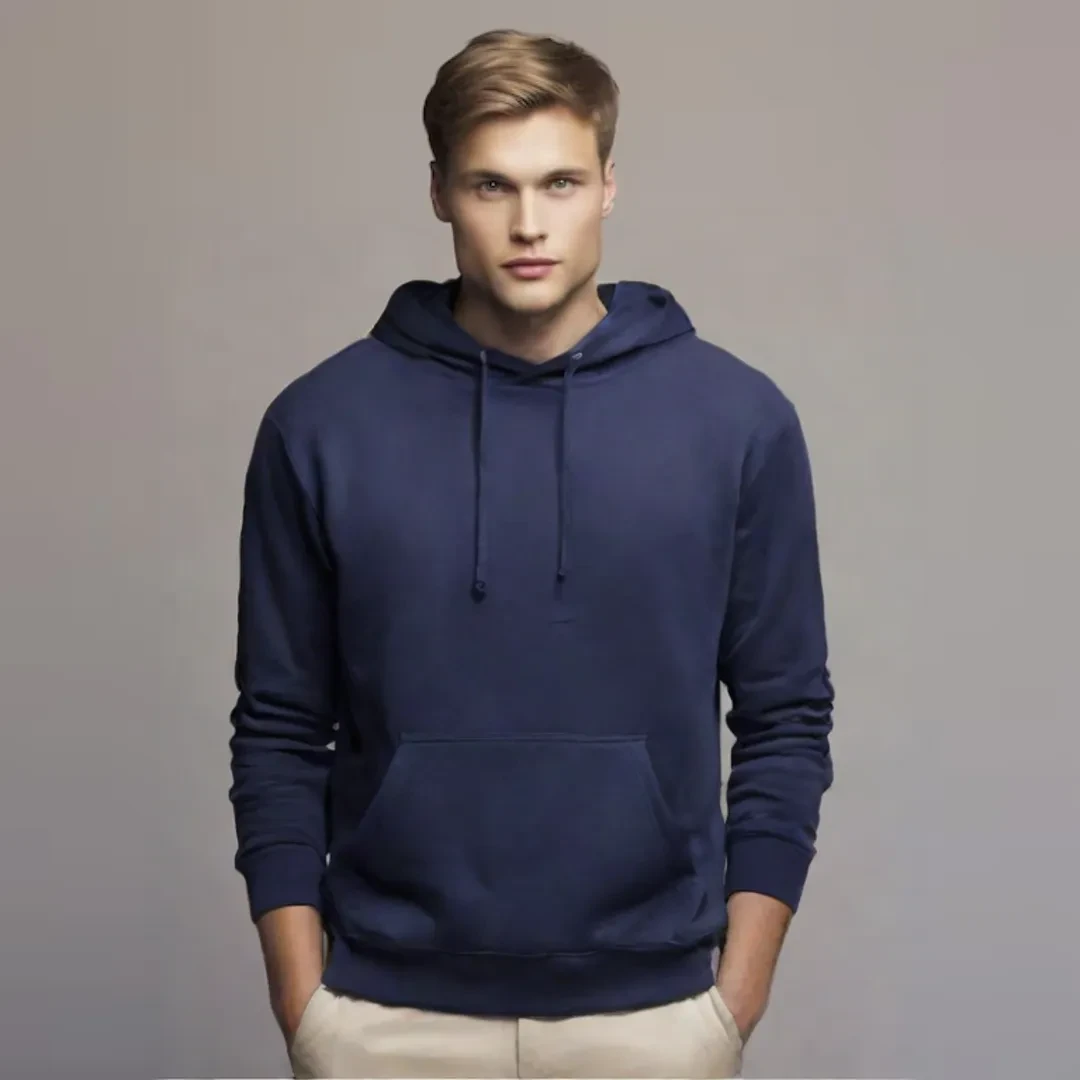Men's Navy Blue Plain Hoodies | Premium Quality | Cotton Fleece